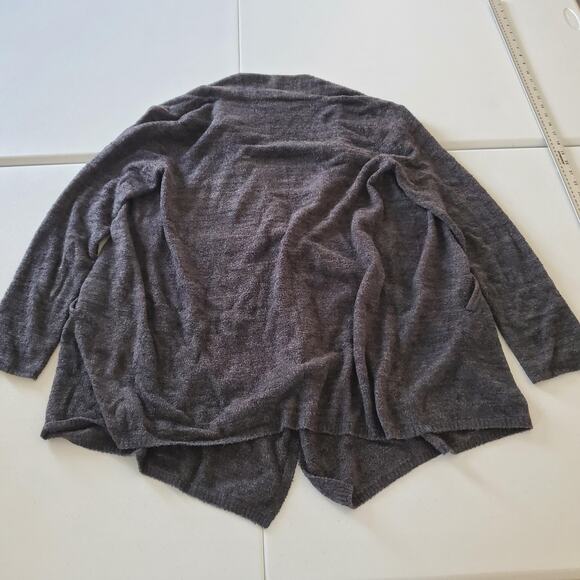 Barefoot Dreams Cardigan Womens L XL Gray CozyChic Lite Open Front Sweater Knit - Picture 2 of 7